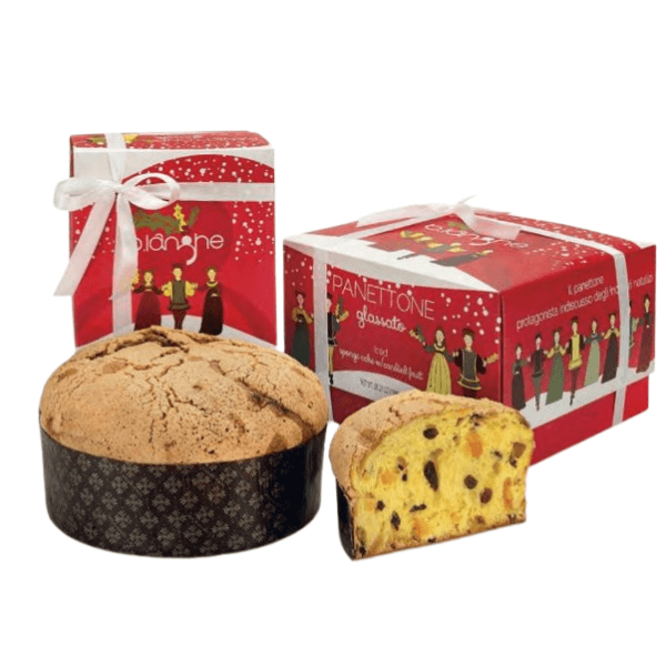 Panettone classique glaçage croustillant aux noisettes- 500 gr - dans une boîte cadeau - b.langhe - Alba